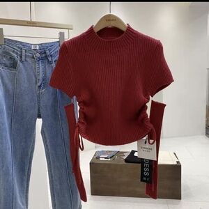 Women Red Sweater With Sleeve